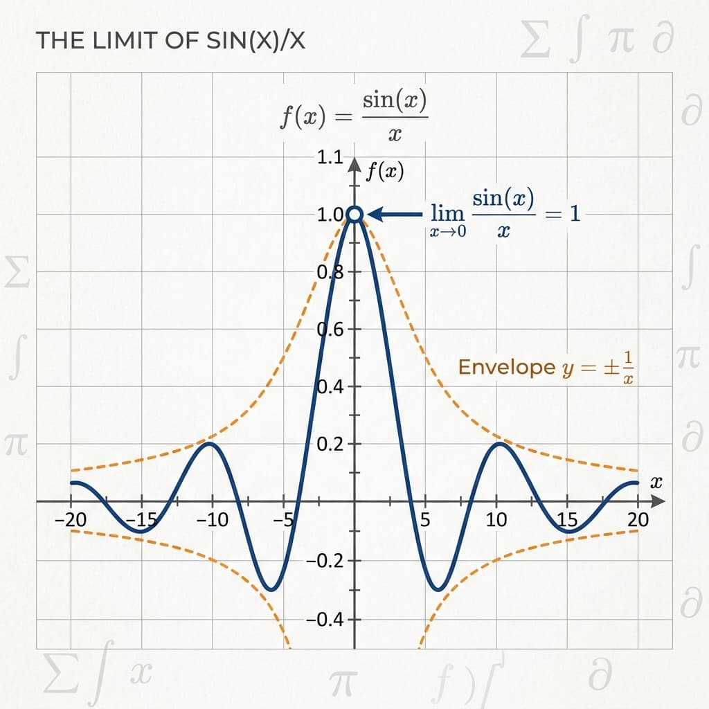 Limits: Why sin x / x approaches 1